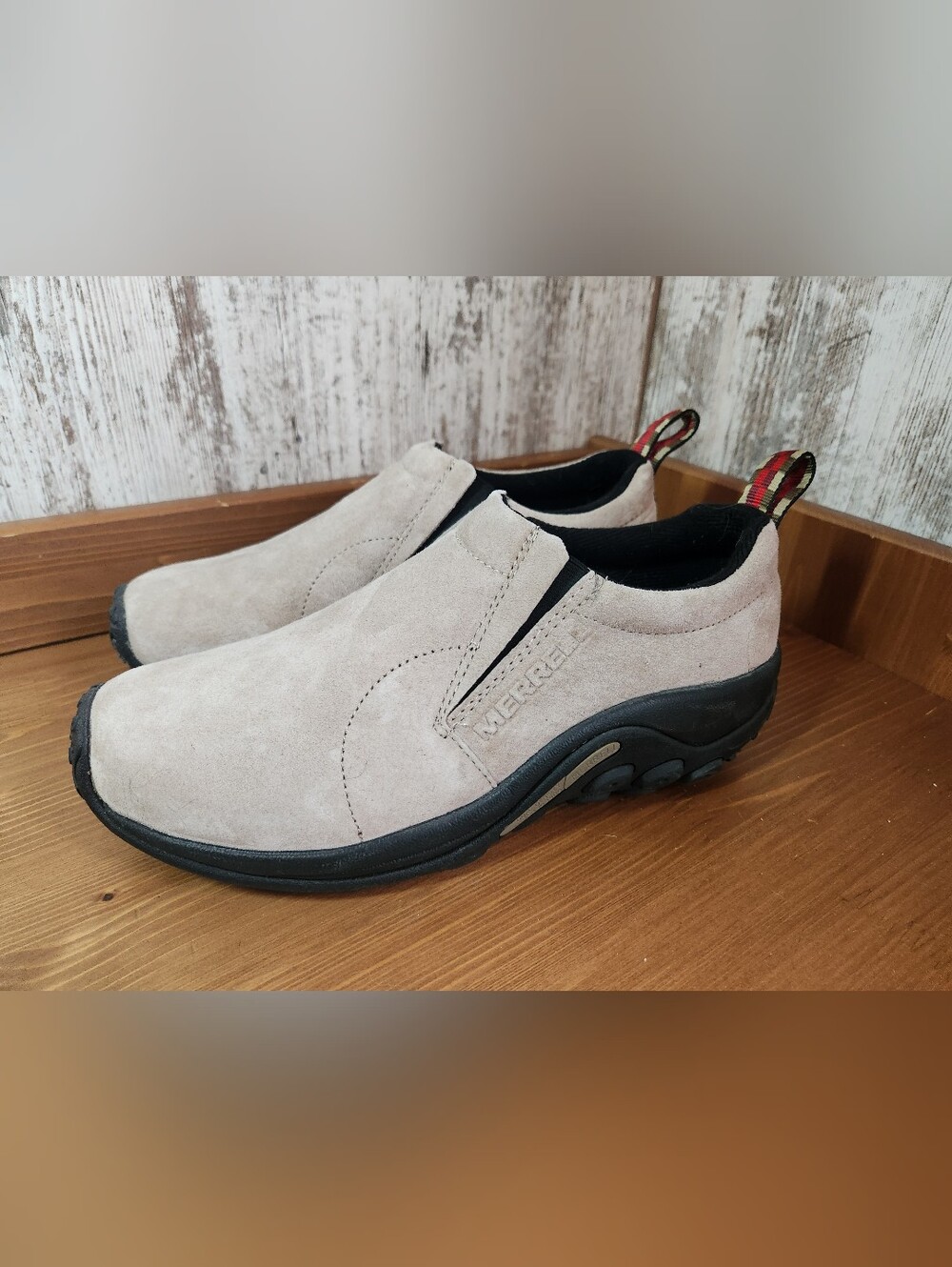 Merrell Jungle Moc Slip-on Shoes Classic Taupe Suede Womens Size 9 Comfortable